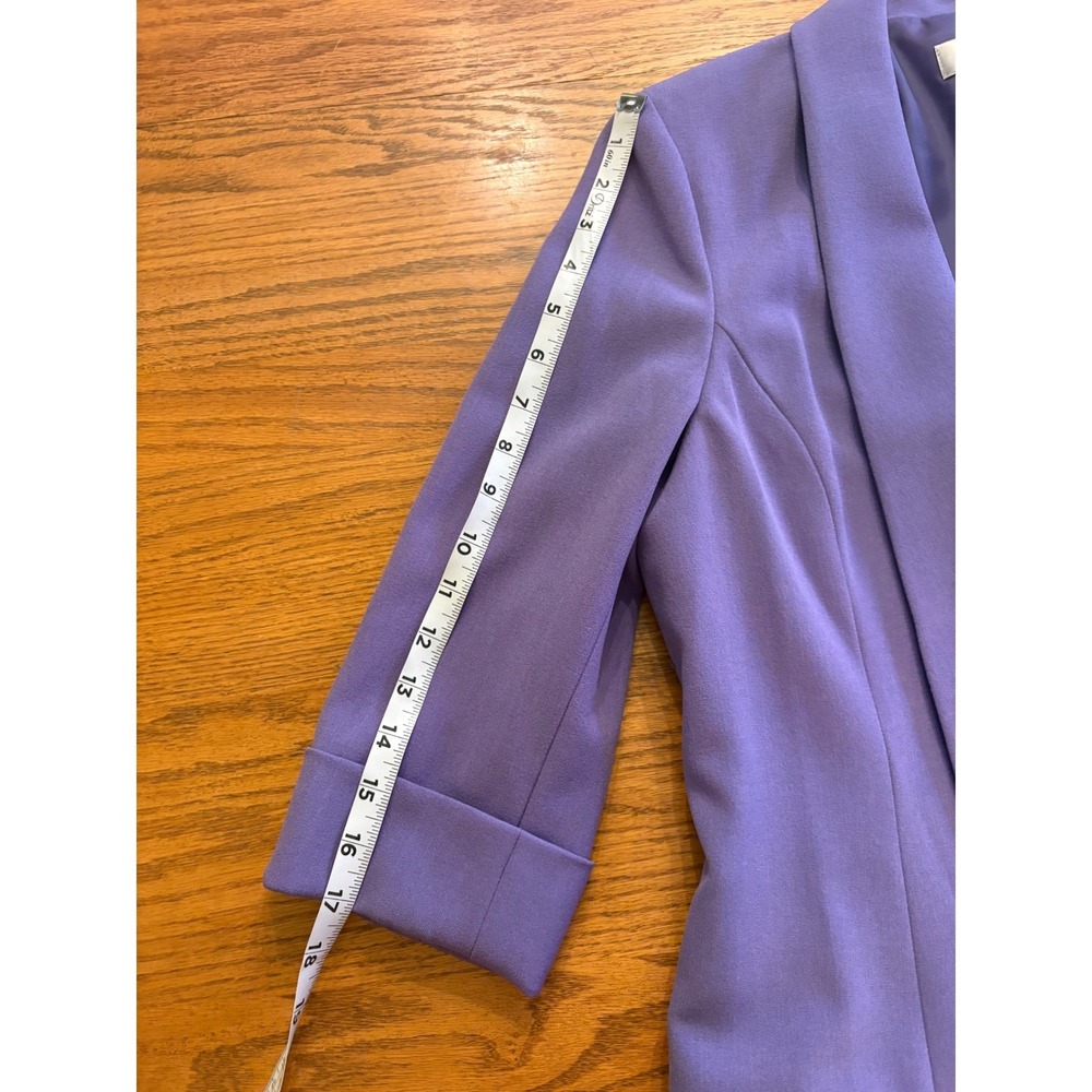 Kasper Women Purple Open Front Shawl Collar 3/4 Sleeve Blazer Size 10 Classic - Picture 6 of 9